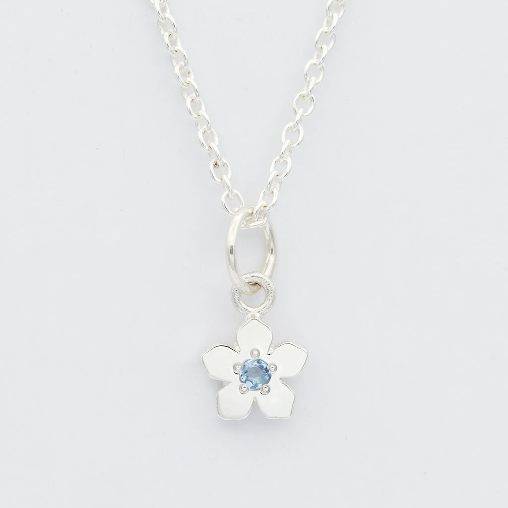 March aquamarine birthstone necklace