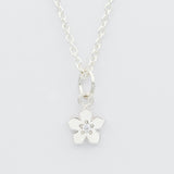April diamond birthstone flower necklace