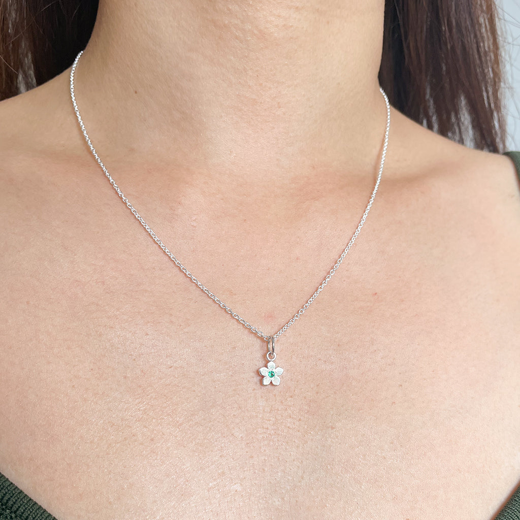 May birthstone emerald necklace