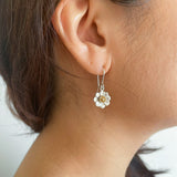 Mt Cook lily earrings in silver petal and gold centre