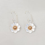 Mt Cook lily earrings in gold and sterling silver