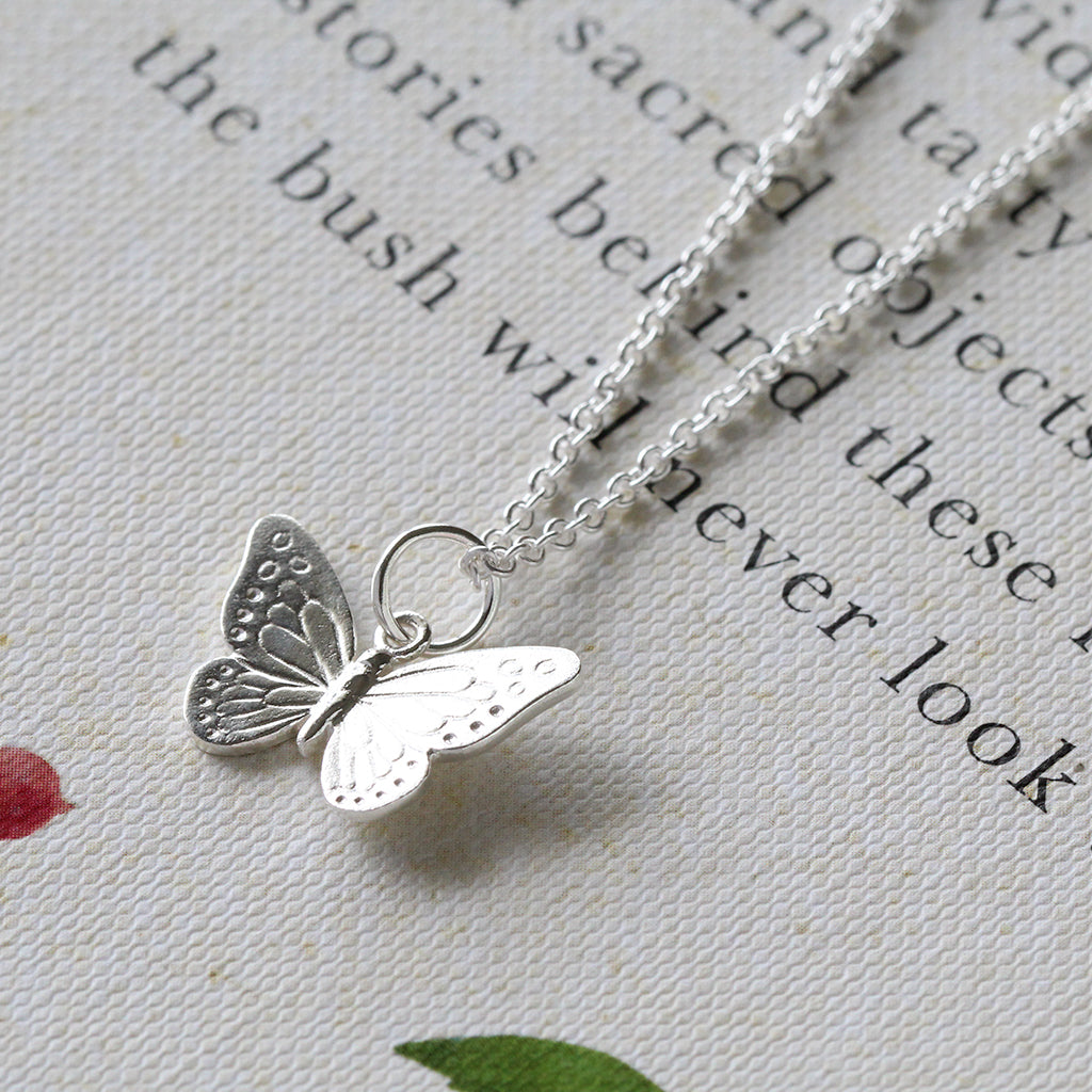 silver butterfly necklace