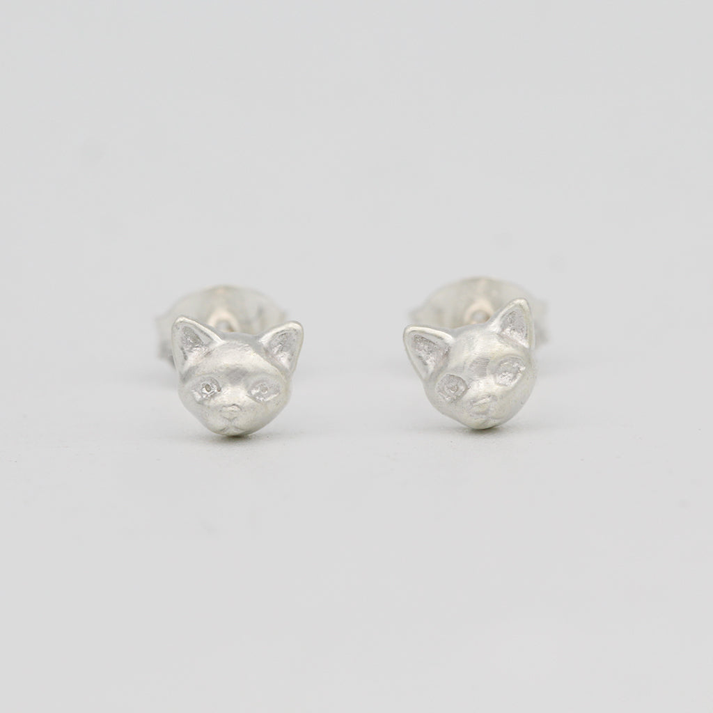 cat earrings sterling silver