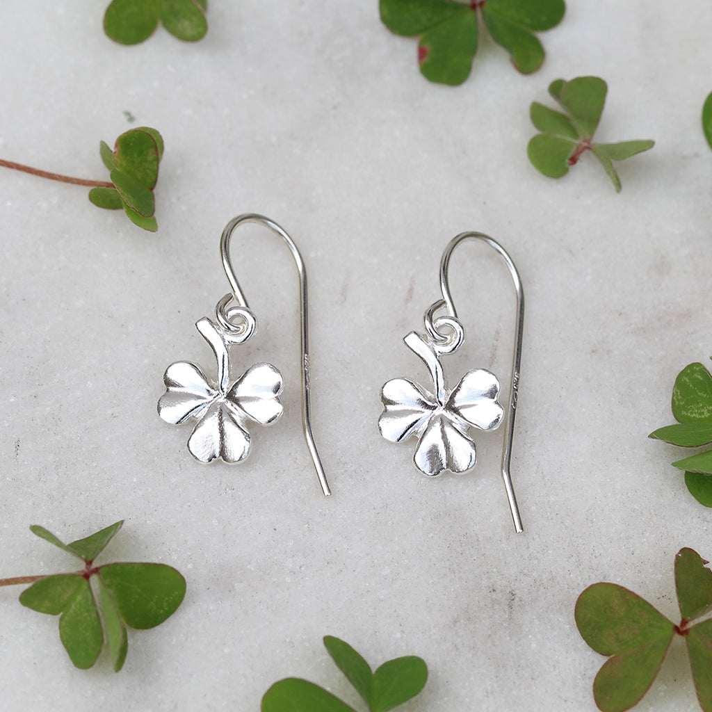 Three leaf clover earrings in silver
