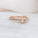Diamond Silver fern engagement ring in rose gold