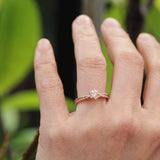 Silver fern diamond engagement ring