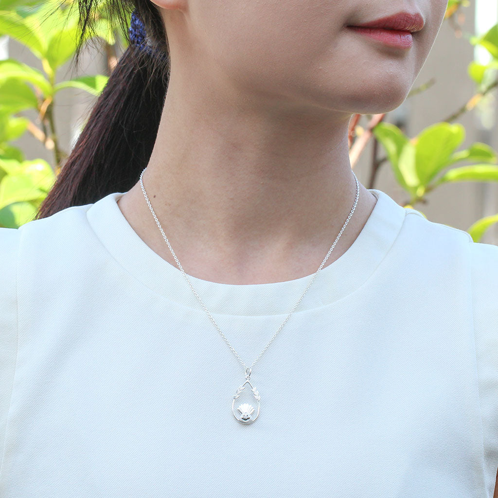 Fantail bird necklace sterling silver