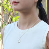 Silver fantail bird necklace