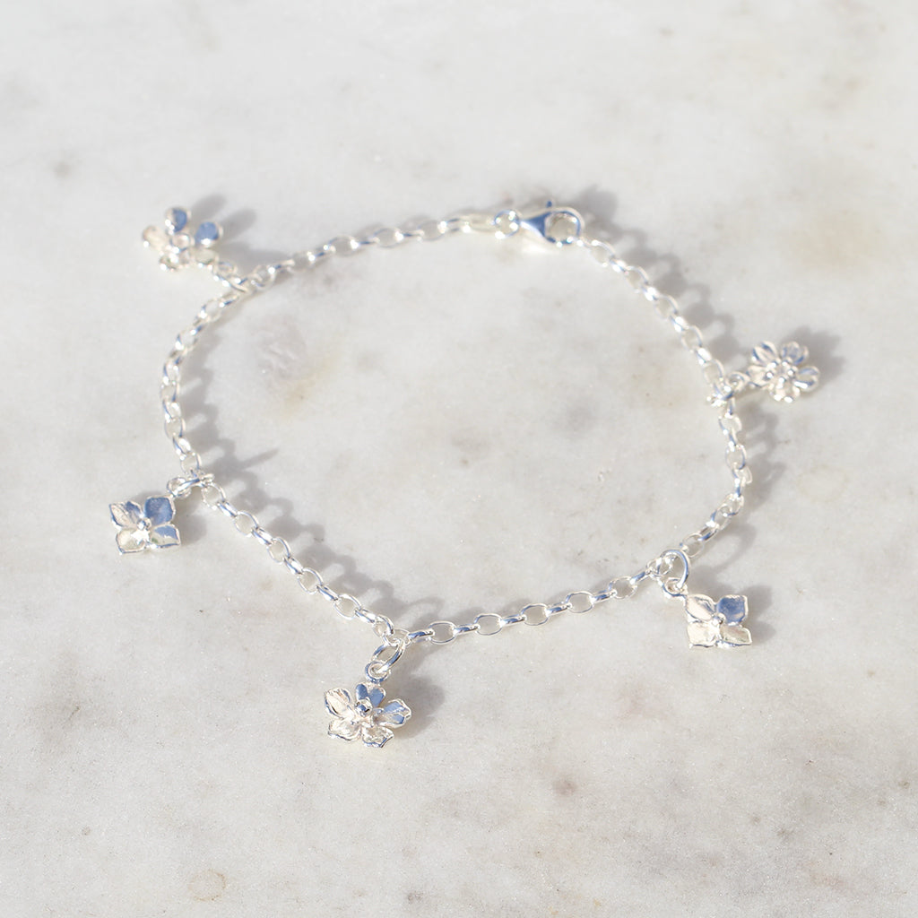 flower garden bracelet sterling silver