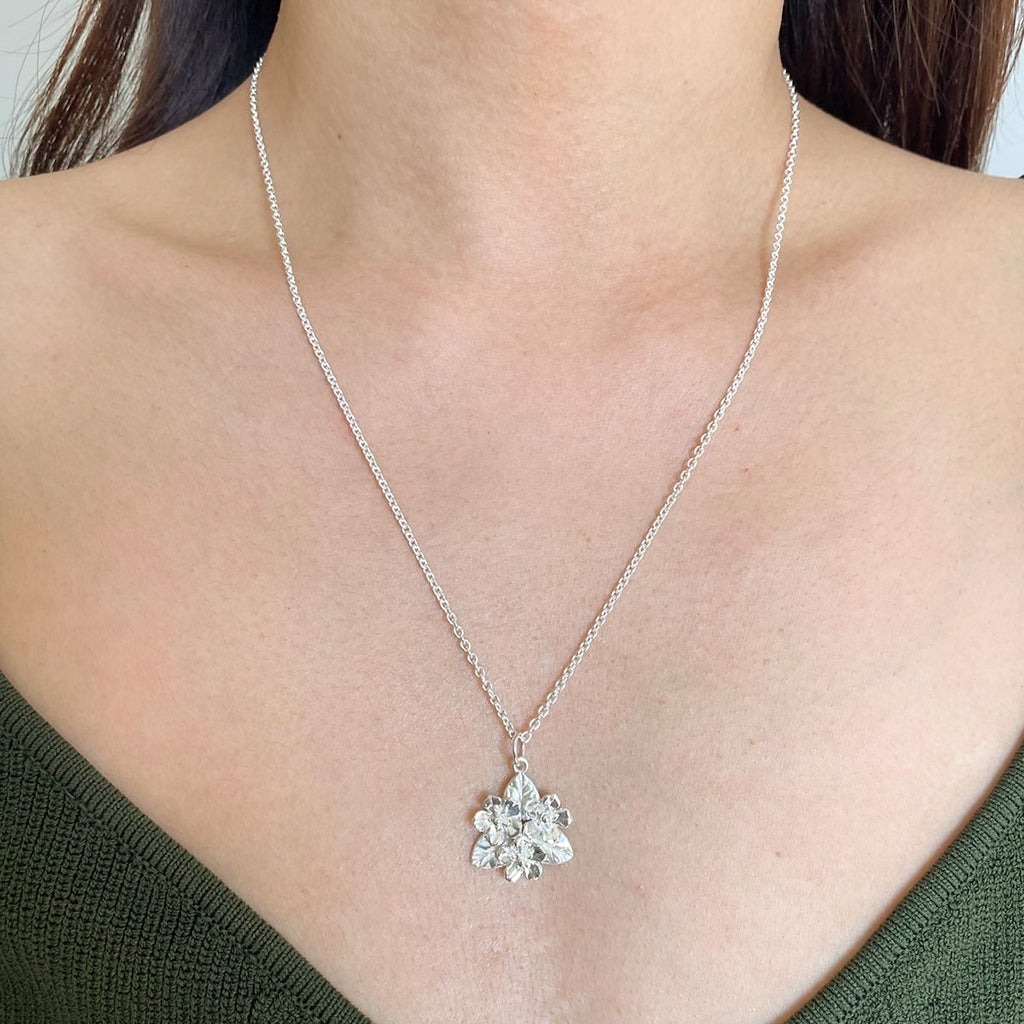 forget me not flower bouquet necklace