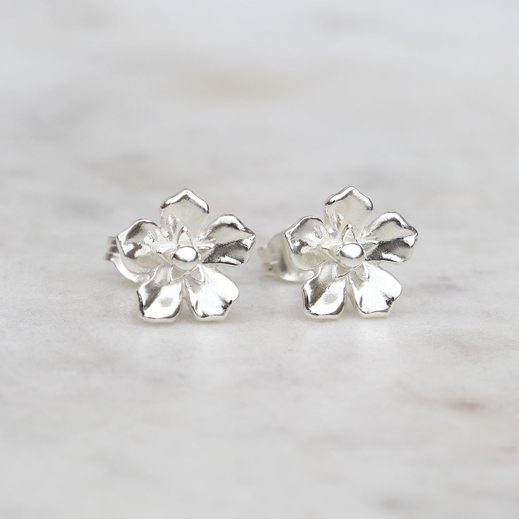 Silver forget me not earrings