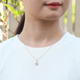 Forget me not flower necklace in gold