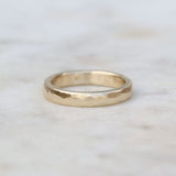 3mm wide gold hammered ring