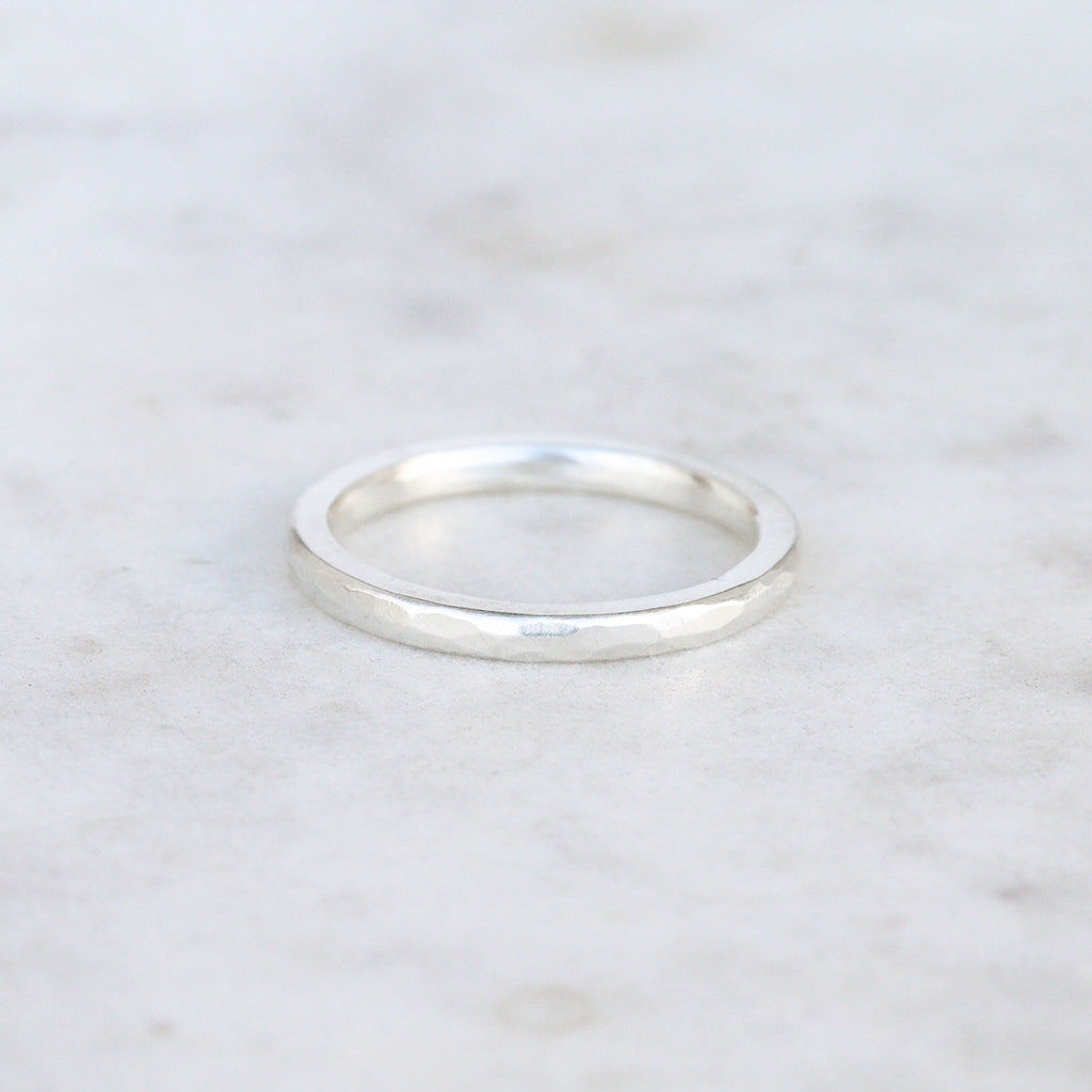 hammered ring sterling silver