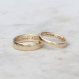 Engraving inside wedding rings