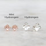 Hydrangea earrings size comparison