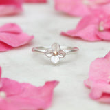 Hydrangea ring in silver and rose gold