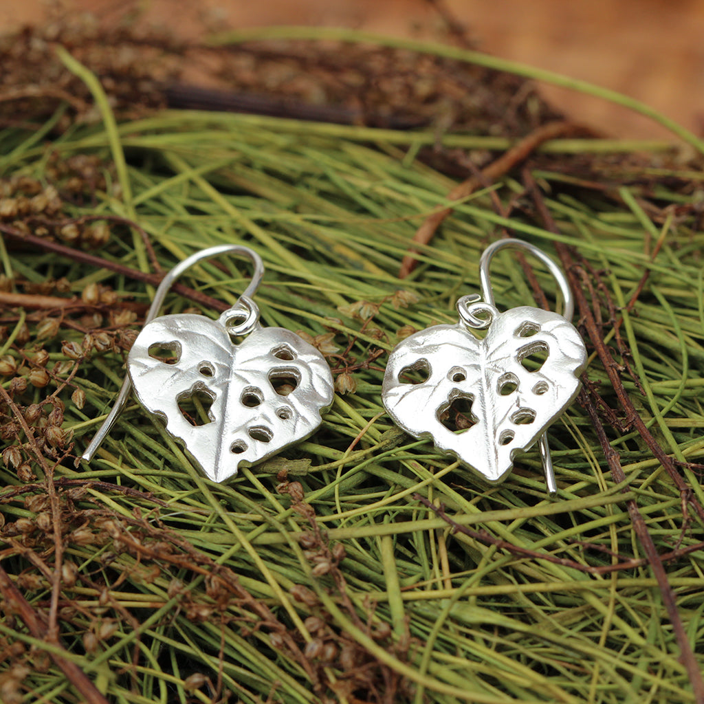 kawakawa leaf hook earrings