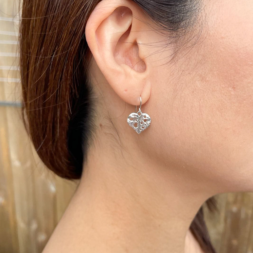 small kawakawa leaf earrings sterling silver