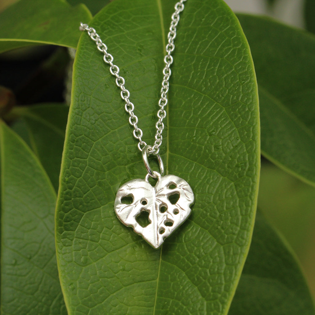 small kawakawa leaf necklace silver