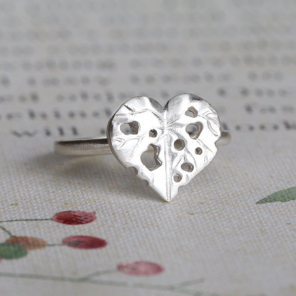kawakawa leaf ring sterling silver