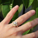 rose engagement ring with a diamond