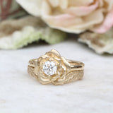Diamond rose ring in gold