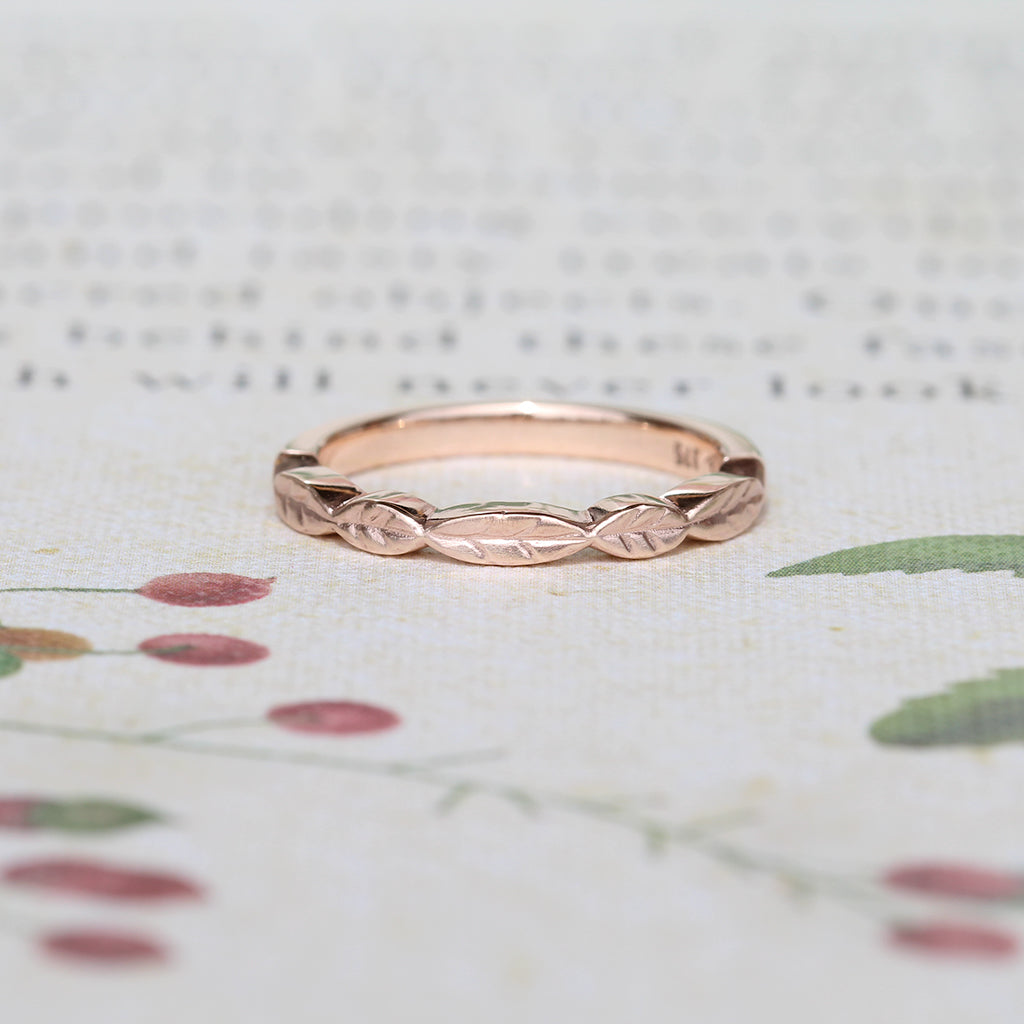 leaf ring rose gold