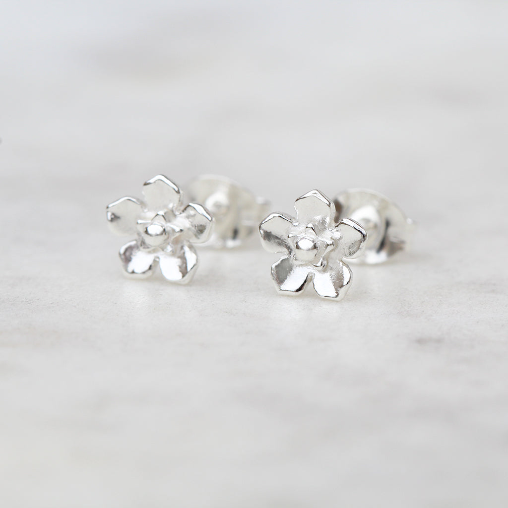 Small forget me not flower earrings