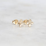 Mini gold hydrangea flower earrings