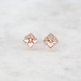 Small rose gold hydrangea earrings