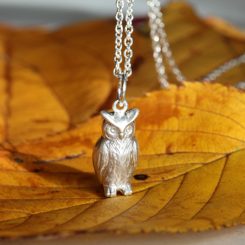 owl necklace sterling silver