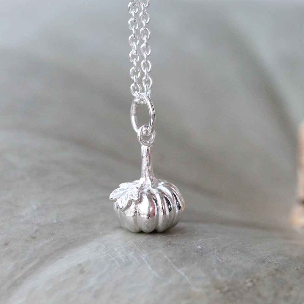 sterling silver pumpkin necklace