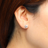 Rose stud with a pink sapphire