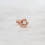 Rose stud with a diamond in rose gold