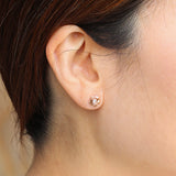 Diamond rose stud in rose gold