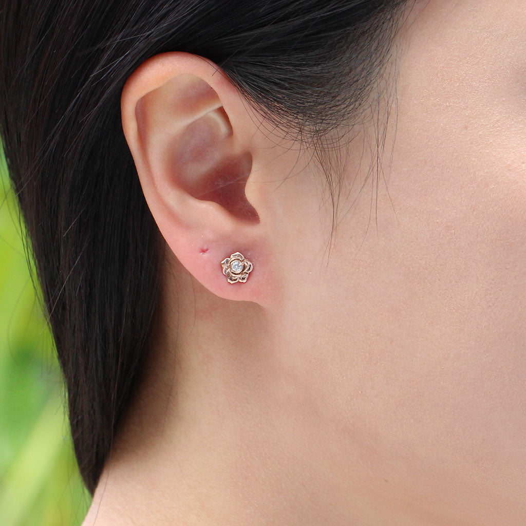 Rose diamond stud earrings