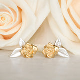rose earrings gold