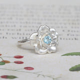 rose in bloom ring sterling silver