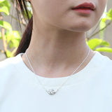 Rose necklace in sterling silver