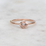 Diamond rose ring in rose gold