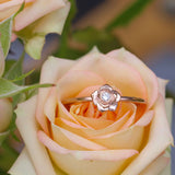 Rose ring with a diamond in rose gold