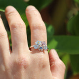 Floral gemstone ring with multi-colour sapphires