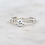 Silver fern diamond white gold engagement ring