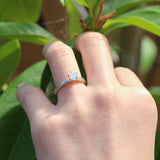 Silver fern diamond engagement ring