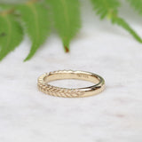 Gold silver fern wedding ring