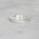 silver fern ring. NZ botanical wedding ring