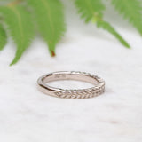 Silver fern wedding ring in 18ct white gold