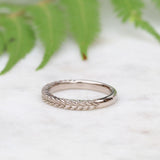 Silver fern ring in 18ct white gold