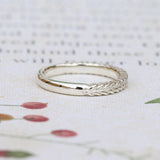Silver fern ring in 9ct white gold
